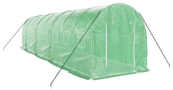 Skleník s ocelovým rámem zelený 16 m² 8 x 2 x 2 m
