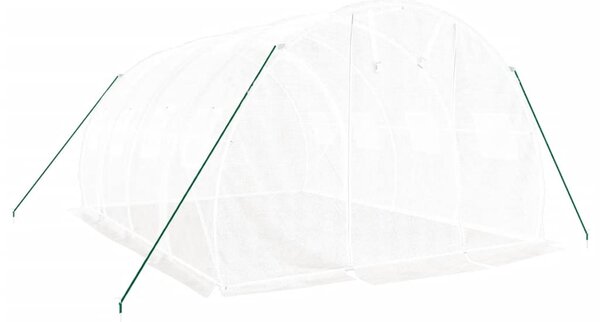 Skleník s ocelovým rámem bílý 12 m² 4 x 3 x 2 m