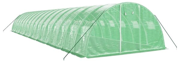Skleník s ocelovým rámem zelený 64 m² 16 x 4 x 2 m