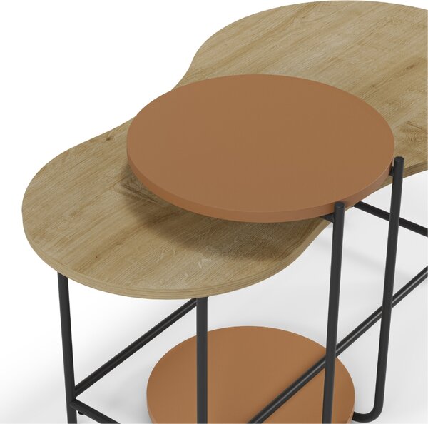 Marckeric Červený set dvou lakovaných konferenčních stolků Rosie 102x58 / 40 cm