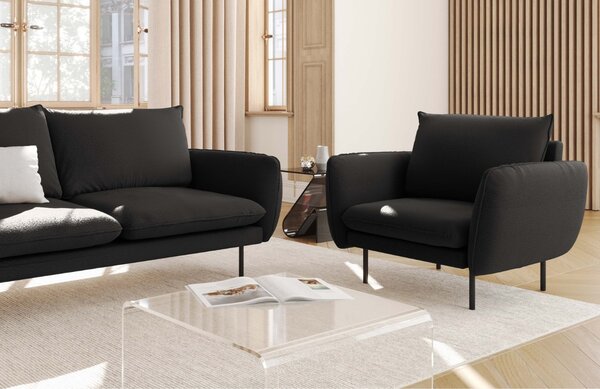 -25 % Dny MOMENTI– Cosmopolitan Design Černé bouclé křeslo Vienna