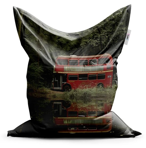 Sablio Sedací vak Červený patrový autobus - 150x100 cm
