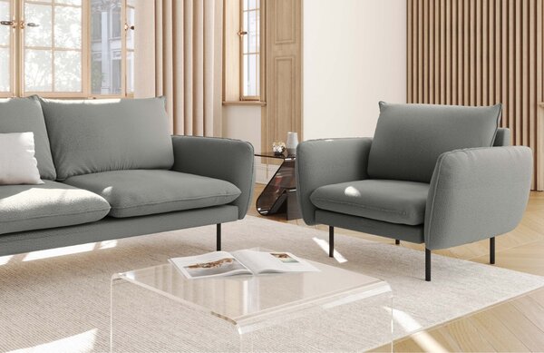 -25 % Dny MOMENTI– Cosmopolitan Design Šedé bouclé křeslo Vienna