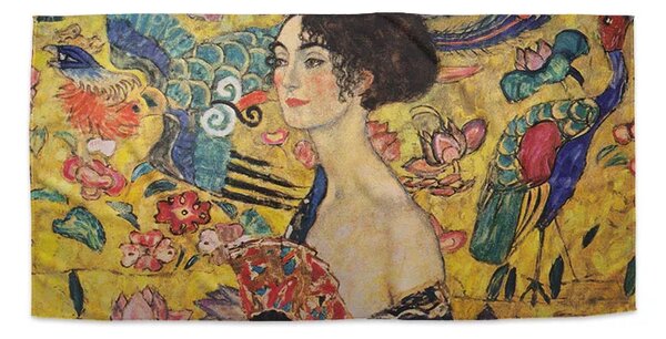 Sablio Ručník Dáma s vějířem - Gustav Klimt - 30x50 cm