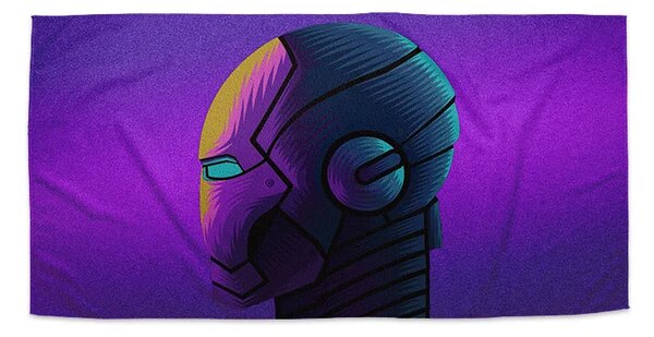 Sablio Ručník Iron Man Helma na fialové - 30x50 cm