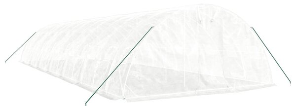 Skleník s ocelovým rámem bílý 70 m² 14 x 5 x 2,3 m