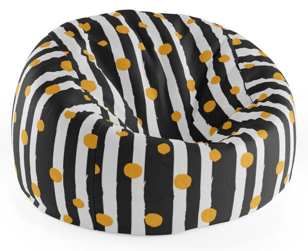 Sablio Sedací vak Cocoon Pruhy a puntíky - 75 x 45 x 35 cm