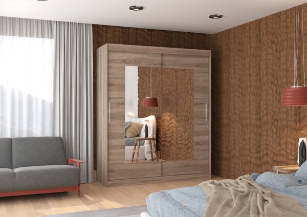 ADRK Šatní zrcadlová skříň posuvná ROSETTE T 180, truffle