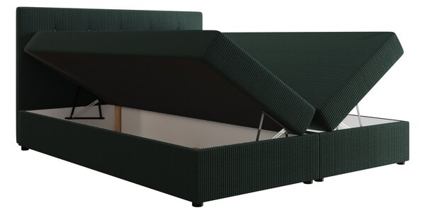 Manželská postel 140x200 STIG 11 s úložným prostorem - tmavě zelená 2