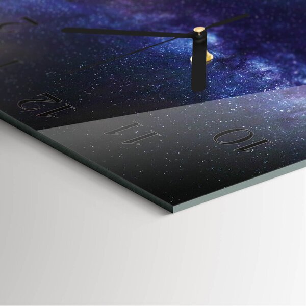 Skleněné hodiny na stěnu Galaxie zskc-30x30-00059543