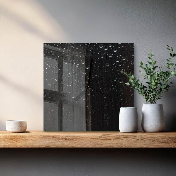 Skleněné hodiny na stěnu Kapky zskc-30x30-00059615