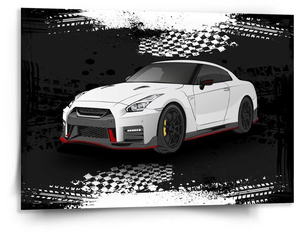 Sablio Obraz Nissan GTR 35 Černý - 150x110 cm