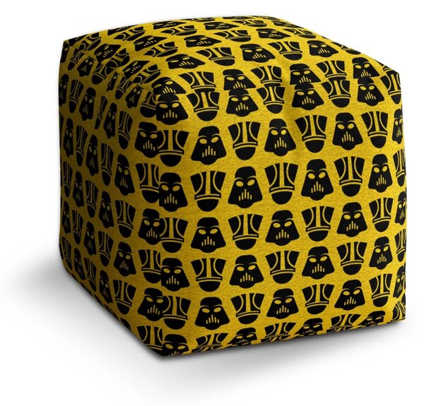 Sablio Taburet Cube Star Wars Stormtroopeři Pattern na žluté - 40x40x40 cm