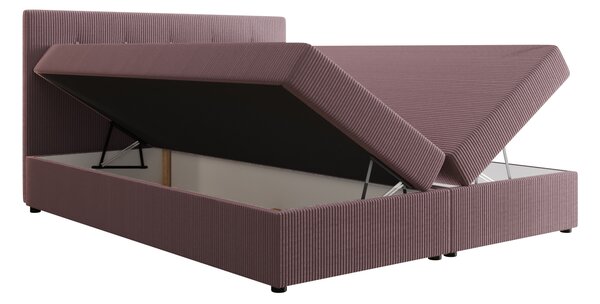Manželská postel 140x200 STIG 11 s úložným prostorem - růžová