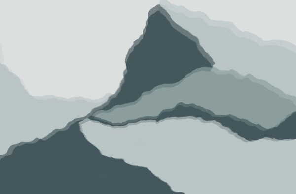 Fototapeta Abstraktní horská krajina v chladných tónech, Abstraktní fototapety, Populární fototapety, w03791 - Tapeko.co.cz