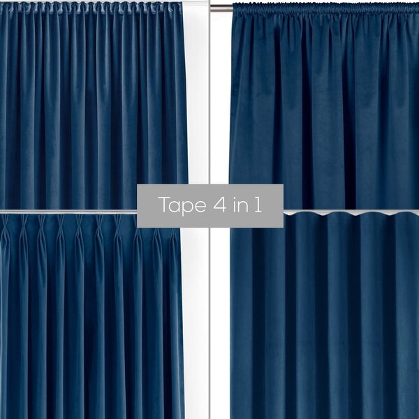 Modrý sametový dimout závěs 140x270 cm Velto – Filumi