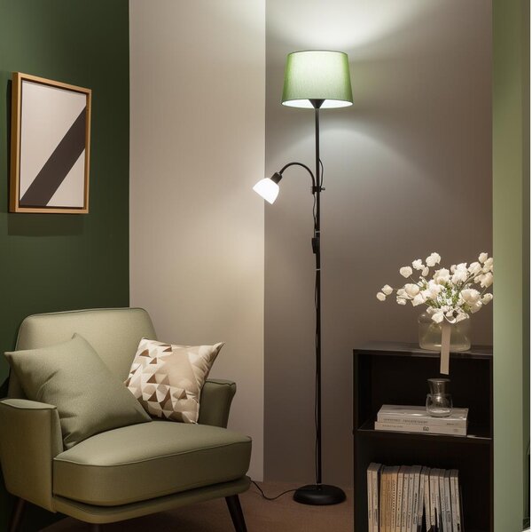 Brilagi - Stojací lampa CERIA 1xE27/100W/230V + 1xE14/25W černá/zelená