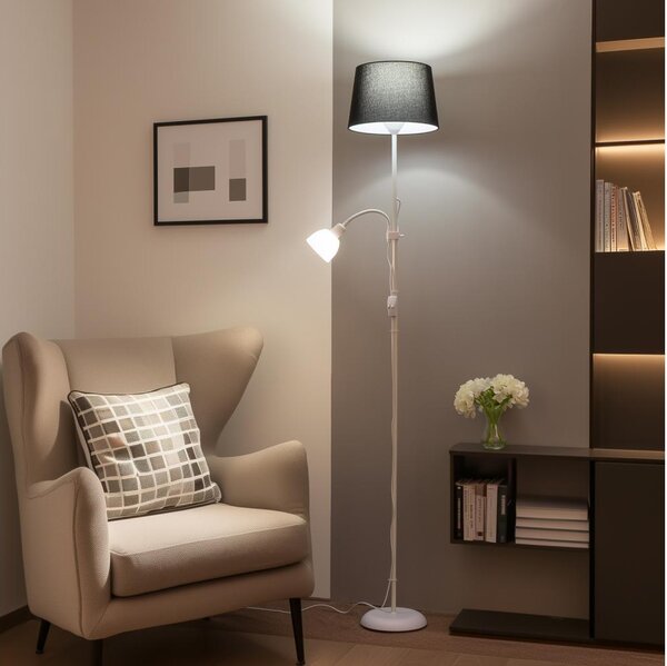 Brilagi - Stojací lampa CERIA 1xE27/100W/230V + 1xE14/25W bílá/černá