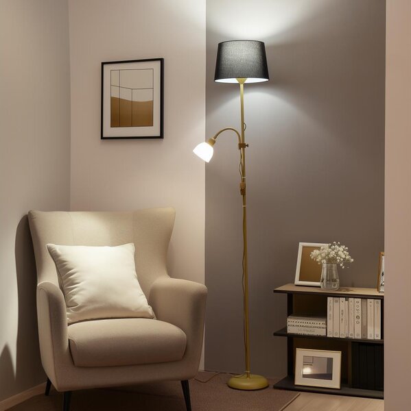 Brilagi - Stojací lampa CERIA 1xE27/100W/230V + 1xE14/25W zlatá/černá