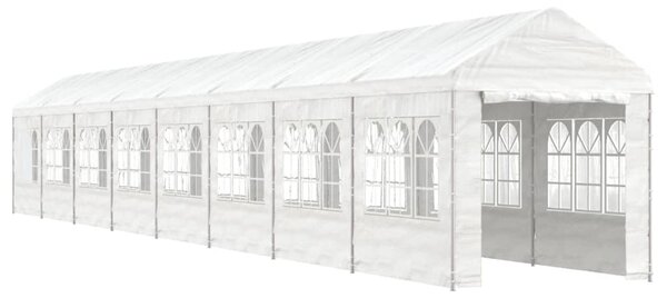 Altán se střechou bílý 17,84 x 2,28 x 2,69 m polyethylen