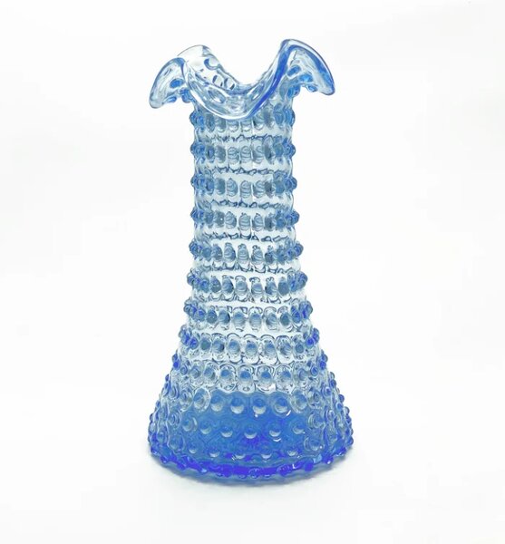Sklárna Častolovice - Váza 32cm - Hobnail - Ananas - světle modrá
