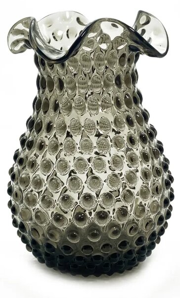 Sklárna Častolovice - Váza 21cm - Hobnail - Ananas - hnědý kouř