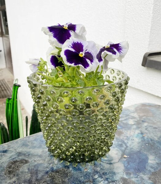 Sklárna Častolovice - Váza, Svícen, Květináč, Mísa 16cm - Hobnail – Ananas – alexandrit