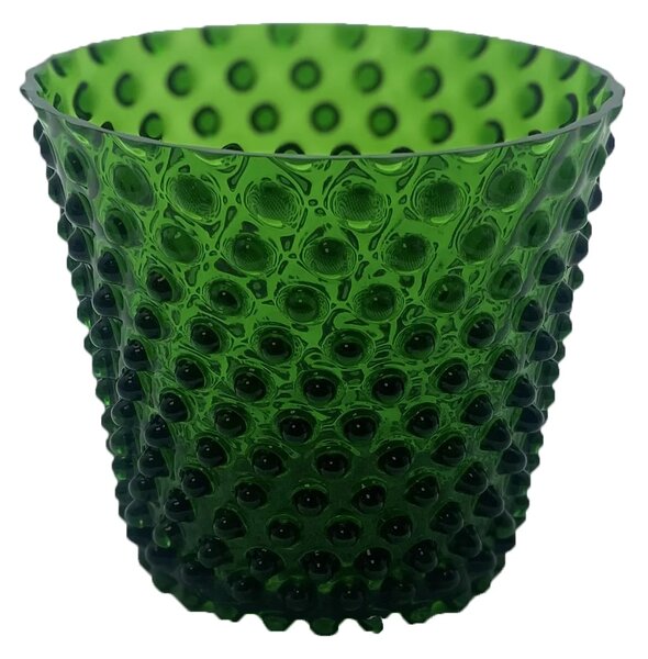 Sklárna Častolovice - Váza, Svícen, Květináč, Mísa 16cm - Hobnail – Ananas – zelená