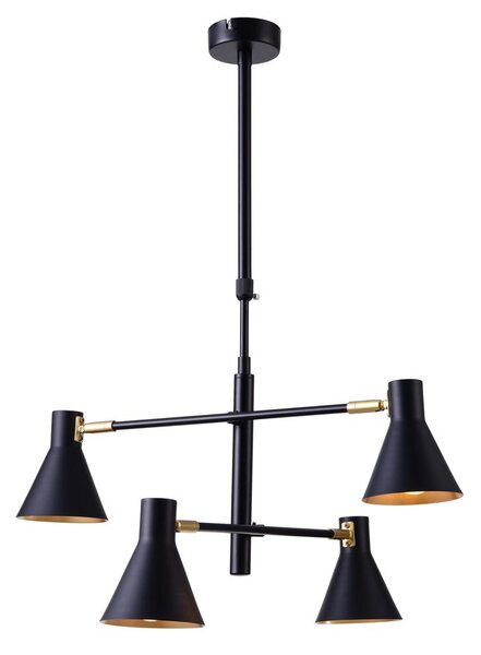 Candellux Černo-zlatý závěsný lustr Less pro žárovku 4x E14 34-72689