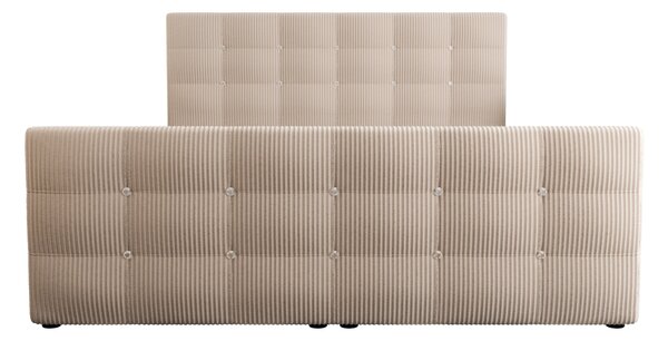 Čalouněná boxspringová postel 140x200 s úložným prostorem KAUR - béžová