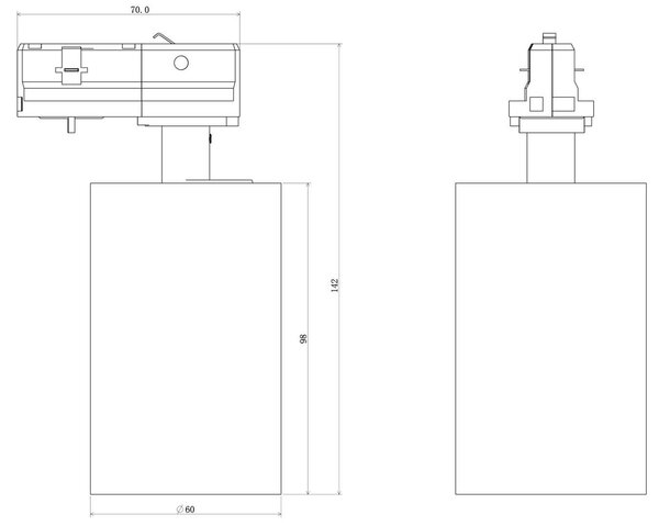 IMPR 707156 Deko-Light 1-fázový kolejnicový systém bodové svítidlo Can max. 7,5W GU10 černá 134 mm