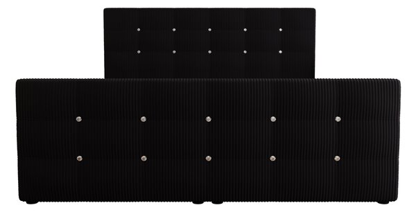 Čalouněná boxspringová postel 140x200 s úložným prostorem KAUR - černá