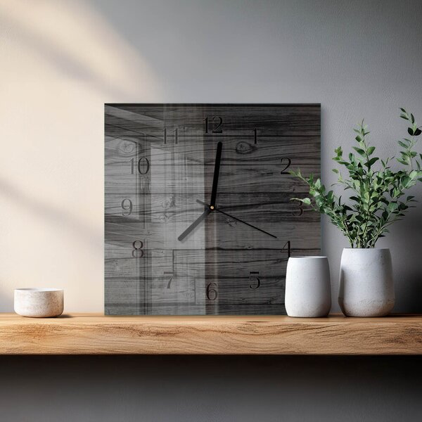 Skleněné hodiny na stěnu Dřevo zskc-30x30-00060197