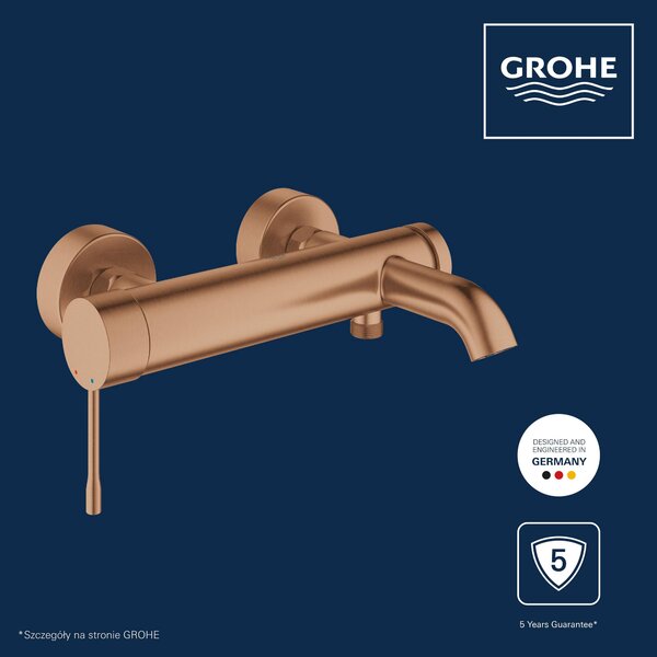 Grohe Essence vanová baterie na stěnu Brushed Warm Sunset 33624DL1