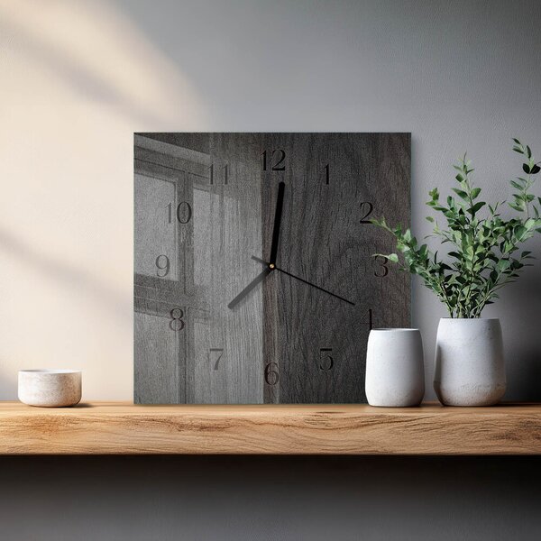 Skleněné hodiny na stěnu Dřevo zskc-30x30-00060221