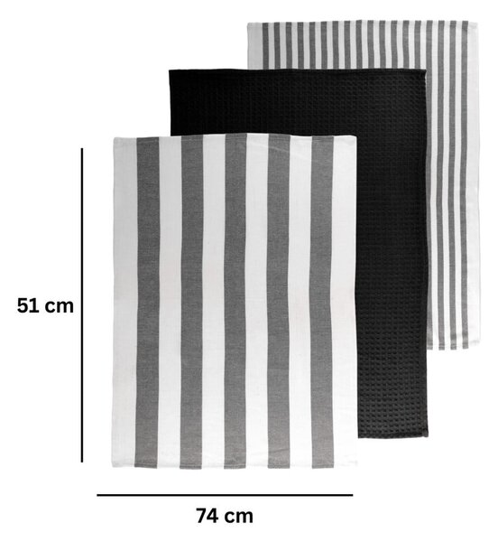 Bavlněné utěrky v sadě 3 ks 51x74 cm Marra – Tiseco Home Studio