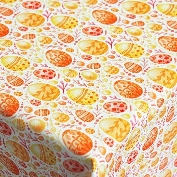 Velikonoční ubrusy - Oranžové kraslice 30x30