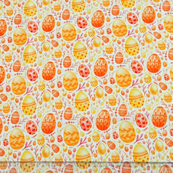 Velikonoční látka na ubrusy Oranžové kraslice 160