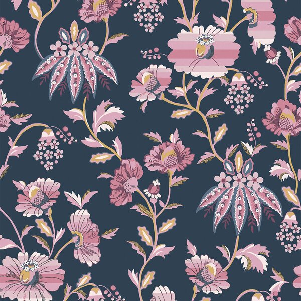 Vliesová tapeta na zeď, modro-růžová, květiny, 125525, Cath Kidstone