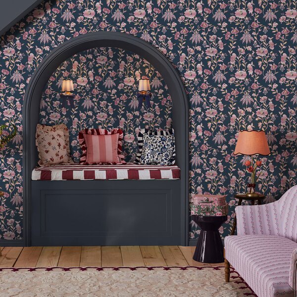 Vliesová tapeta na zeď, modro-růžová, květiny, 125525, Cath Kidstone