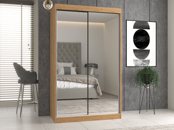 Šatní skříň s posuvnými dveřmi Igatossa 120 C (dub artisan) (se zrcadlem)