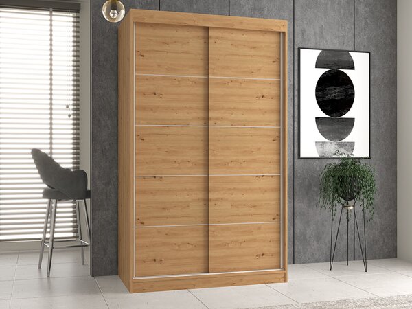 Šatní skříň s posuvnými dveřmi Igatossa 120 B (dub artisan)