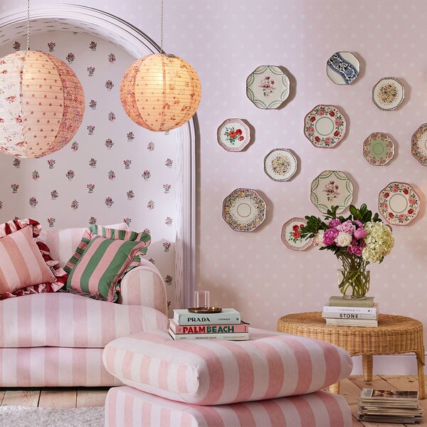 Vliesová tapeta na zeď, růžová, puntíky, 125520, Cath Kidstone