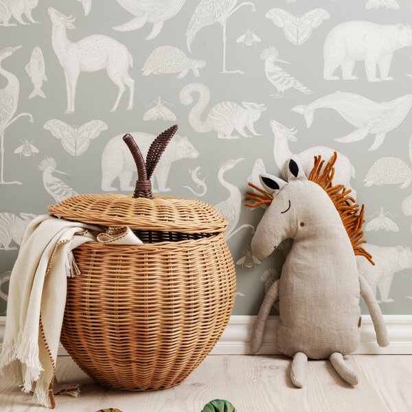 FERM LIVING Tapeta Katie Scott Animals, Off-White