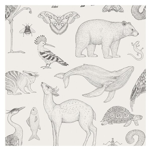 FERM LIVING Tapeta Katie Scott Animals, Off-White