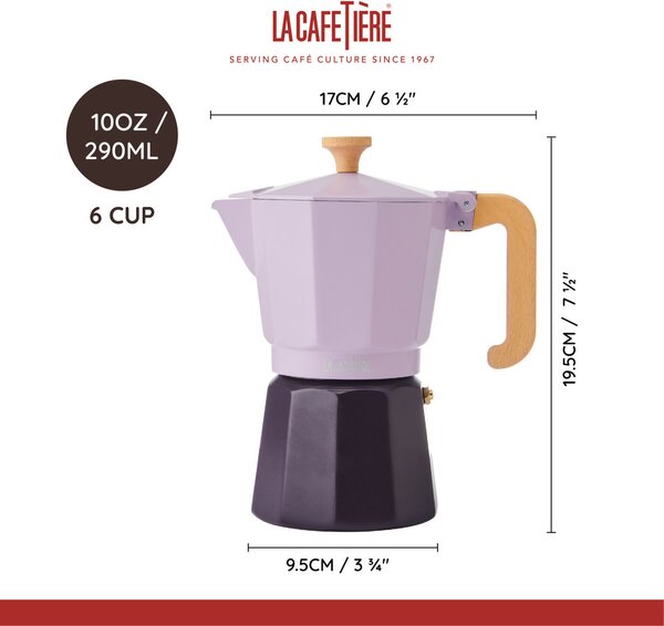 La Cafetière Venice moka konvička 6 šálků 290 ml fialová | Konvice na espresso a moka kávu LCVEN6CP2TPUR