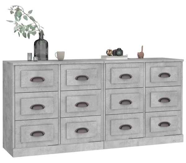 Příborníky 2 ks betonově šedé kompozitní dřevo 3185283