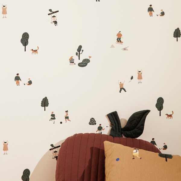 FERM LIVING Tapeta The Park, Off-White