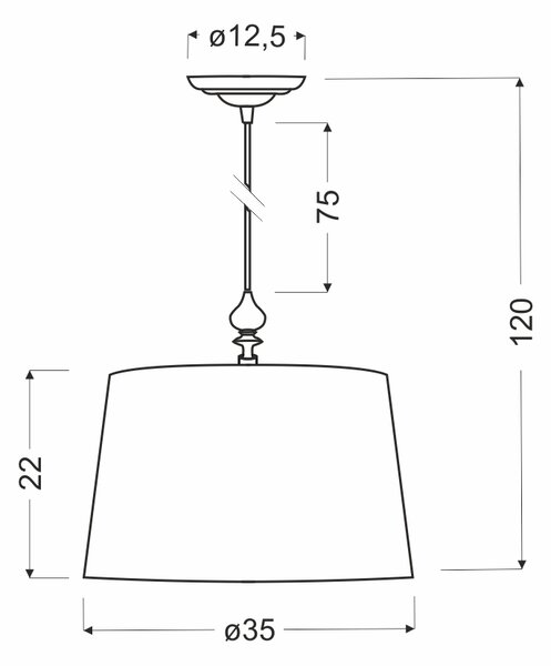 Candellux Černý závěsný lustr Gillenia pro žárovku E27 31-21437