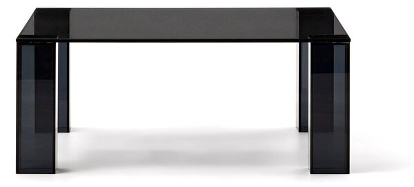 Tmavě šedý skleněný konferenční stolek 85x85 cm Adularia – Kave Home